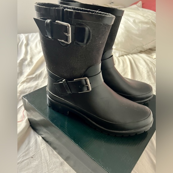 Polo Ralph Lauren Mora ll Rain Boots Womens Size 9 Black Great Shape! - Picture 3 of 11